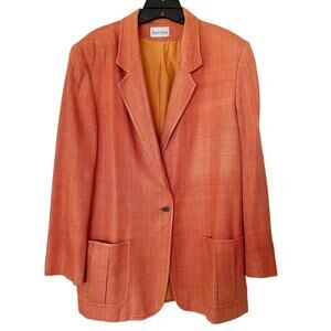 Vintage Women's Augustus Handwoven Blazer Orange Size 14